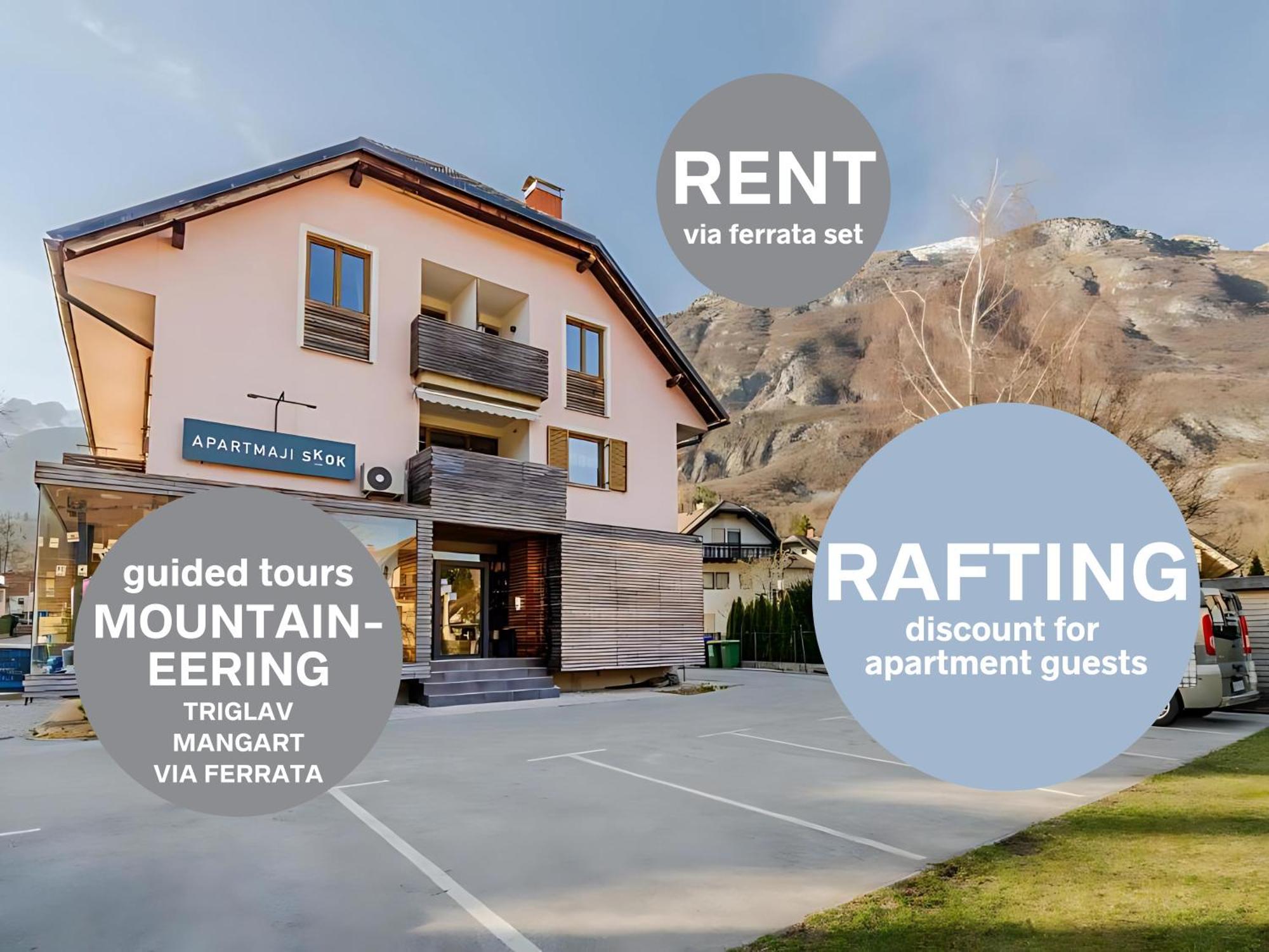 Apartments Skok With Rafting And Free Parking โบเว็ก ภายนอก รูปภาพ
